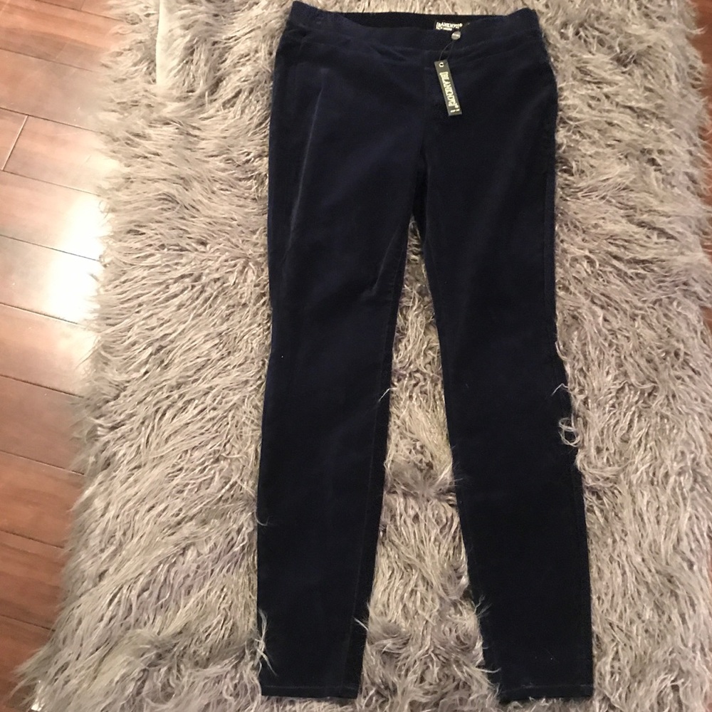 BlankNYC Skinny Pull On Blue Velvet Legging Pant Navy 28
